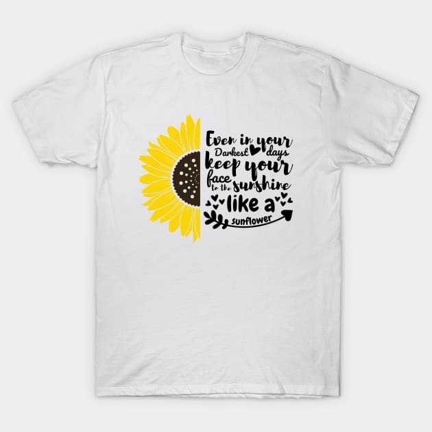 sunflower drawing positive affirmations for anxiety T-Shirt by Creative_bazar